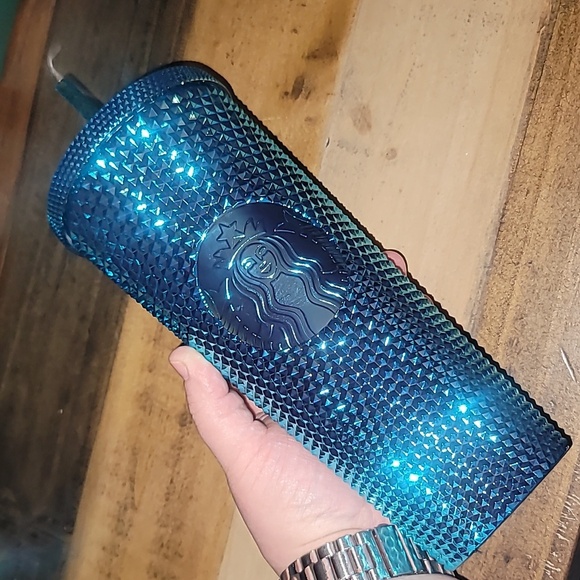 Starbucks Dining Starbucks Blue Chrome Studded Venti 24oz Cup